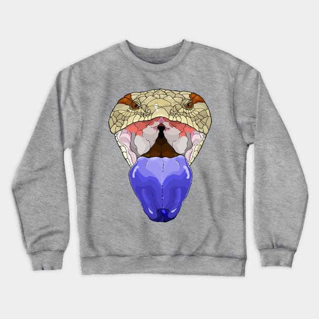 Blue Tongue Skink Face Crewneck Sweatshirt by Tinker and Bone Studio